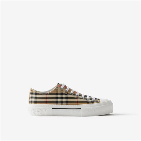 burberry check cotton leather trainers|burberry sneakers for women.